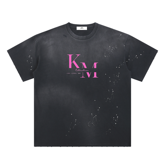 Hand-Frayed Sunfade Paint Splatter T-Shirt